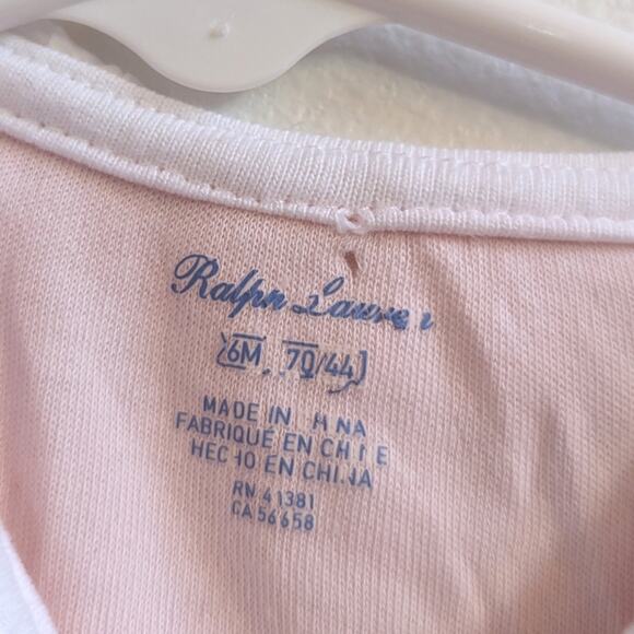 Ralph Lauren Romper Baby Girls Sz 6m Light Pink Preppy - Picture 5 of 5